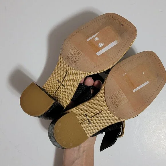 NEW Dolce Vita Onnie Sandals Womens 9 Chic Classy Retro Modern Slip On Square To - Picture 4 of 9